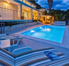 Luxury 6 Bedroom Seafront Villa with pool and Separate Apartment along Secluded Beach near Hvar Town, Sleeps 10-12